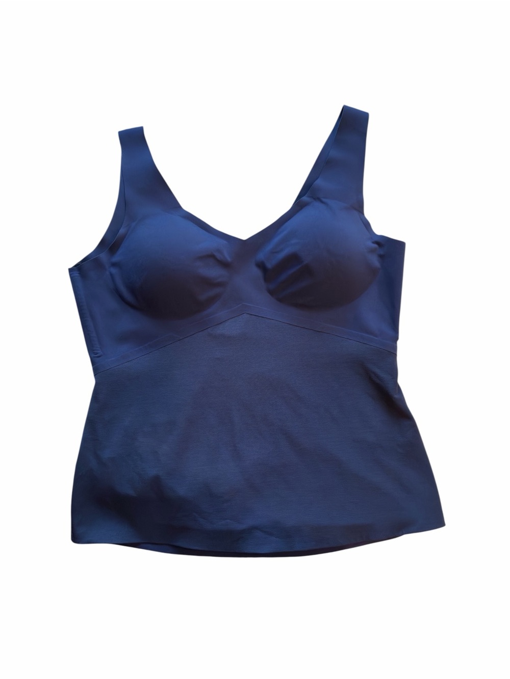 Navy Blue Seamless Support Tank with Built-In Cups xl